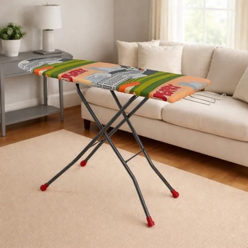 PARASNATH Wooden Ironing Board Press Table 18" X 48" with Wire Press Holder Large Size - Foldable & Adjustable Colour May Vary, Multi-Color Made in India 3