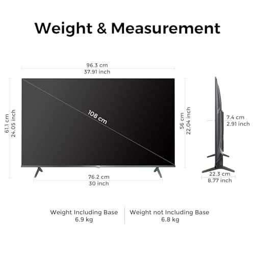 Vu 108cm (43 inches) GloQLED Series 4K QLED Smart Google TV 43GLOQLED25 6