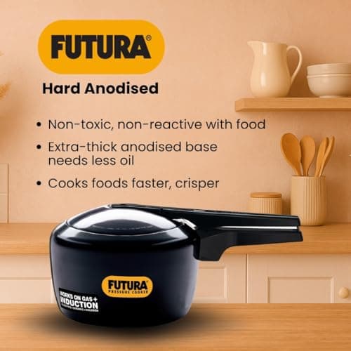 Hawkins Futura 3 Litre Pressure Cooker, Hard Anodised Inner Lid Pressure Cooker, Induction Cooker, Pan Cooker, Black (IFP30) 2