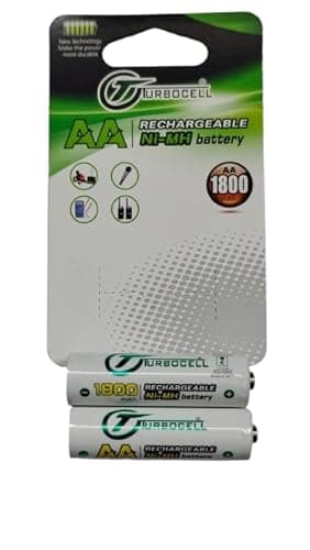 Turbocell AA Ni-MH 1800 mAh 1.2v Rechargeable Battery for Toys, Clock, Gaming Console, Torch, Remote, Trimmer etc Pack of 2 Batteries 4