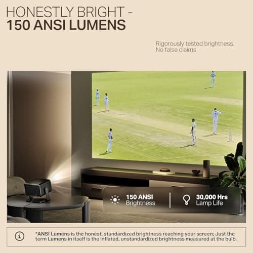 Boat CineHead E1 Smart Projector with Built-in Netflix & Prime Video, 150 ANSI Lumens, Native 720p with 1080p & 4K Support, Vertical Keystone, 3W Speaker, Adjustable Stand (Carbon Black) 4