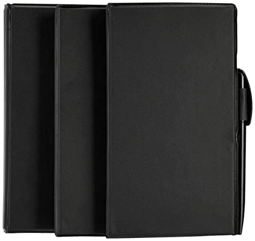 Amazon Brand - Solimo Notepad/Memo Book with Sticky Notes & Clip Holder with Pen for Gifting, Pack of 3 3