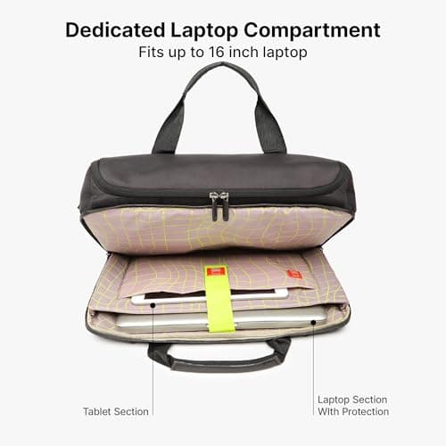 uppercase 14L Omega 02 Professional Laptop Messenger Bag | up to 15.6''| 3x More Water Resistant| Tablet Compartment| Multiple Organisers| Office Bag for Men & Women(Black) 4