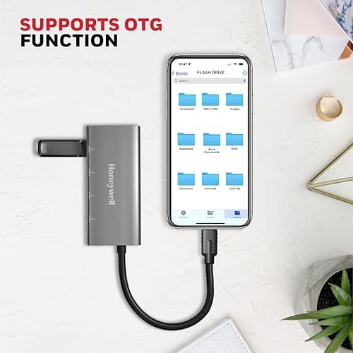 Honeywell Newly Launched Momentum Type C to 4xUSB C 3.2 Gen 2 Port Type C Hub, 10 Gbps Transmission Speed, 30 cms, Premium Metallic Finish, Compatible with All Type C Port Devices 3