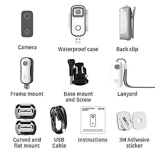 SJCAM C100+ 2K 30FPS Optical 15MP| 30M Water Resistant | Magnetic Body Wi-Fi Action Built in Camera | WiFi 2.4 GHZ | Insta Go | Body Cam | Webcam | Black,1440 Megapixels 4