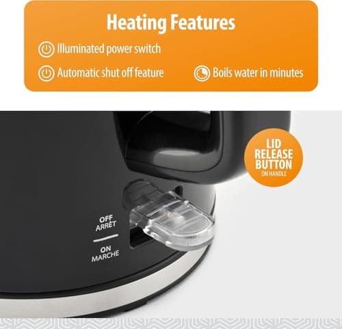 Toastmaster Electric Kettle by Select Brands - Cordless Electric Water Boiler for Coffee, Tea & More - Use This Electric Tea Kettle in Your Kitchen or Dorm - 1.7 Liters, Black 4