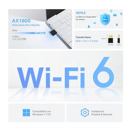 TP-Link Nano USB WiFi 6 Adapter for PC(Archer TX20U Nano)- AX1800 2.4G/5G Dual-Band Wireless Network Transceiver Adapter for Desktop PC, OFDMA, MU-MIMO, WPA3, Travel Size, Supports Windows 11/10 3