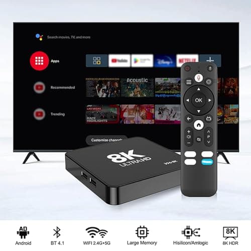 FORIDA I96 8K Onn Smart Android TV Box | Amlogic Processor | Android TV (ATV) Certified | 8GB RAM 128GB ROM | 8K Decoder | WiFi OTT Set-Top Box Satellite Receiver 5