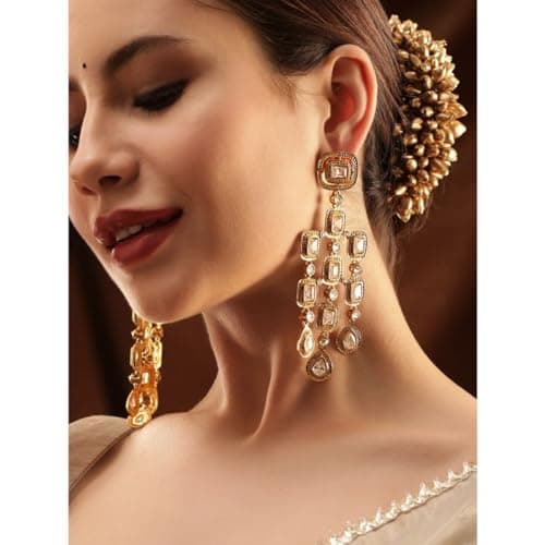 Rubans Earrings Zircon Stud Stylish Traditional Women Wedding Fashion Gift for Women & Girls 2