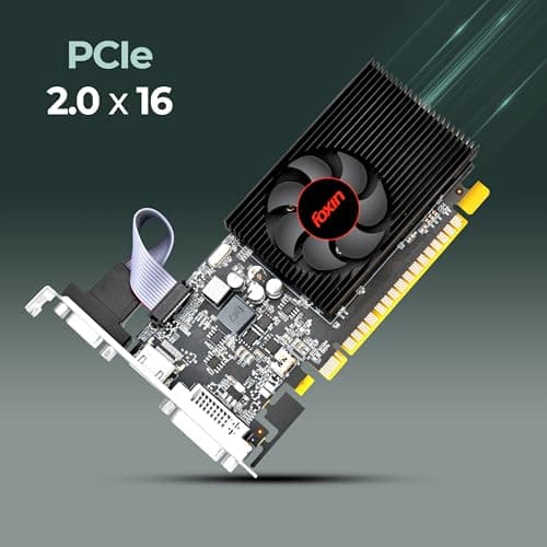 Foxin GT 610 Graphics Card 2GB DDR3 64-Bit | PCIe 2.0 Desktop GPU with HDMI DVI VGA Output | Heatsink Cooling Fan | High Efficiency Gaming Graphics Card (Black) 3