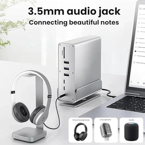 ETZIN USB C Docking Station Dual/Triple Monitor, 16 in 1 USB C Hub Multiport Adapter with Dual 4K HDMI/DisplayPort/7 USB Ports/100W PD/Audio/SD/TF/Ethernet, Docking Station for Windows.EPL-1568A 5