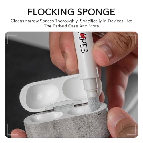 Capes 5 in 1 Multipurpose Device Cleaner Cleaning Tool Kit Set for Mobile Smartphones, Laptop, Computer, MacBooks, Desktop, Earphones, AirPods, Electronic Gadget Cleaner, Keyboard Cleaning Kit - White 6