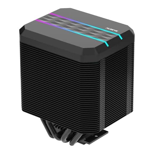 ALSEYE M90 CPU Cooler, Hidden Fan Designed Dual Tower Air-Cooled CPU Cooler with ARGB Light Effect Cover Compatible with Both Intel and AMD Platform, LGA1700 Supported (M90 Black)