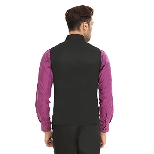 MANQ Men's Band Collar Slim Fit Formal/Party Waist coat 2