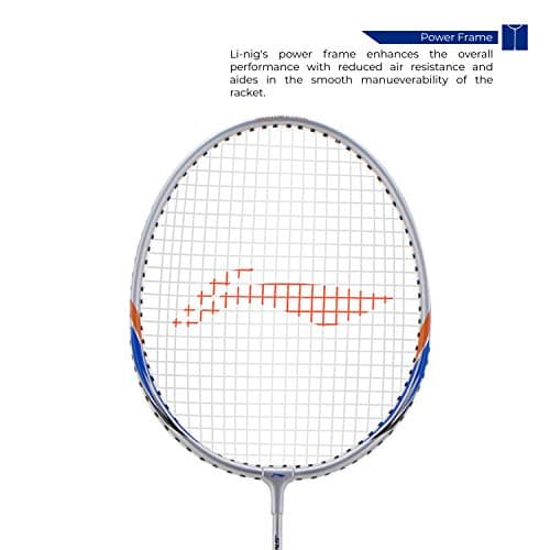 Li-Ning XP-80-IV Strung Aluminum Badminton Racket With Free Head Cover(Grey/Green,Set of 1) 2