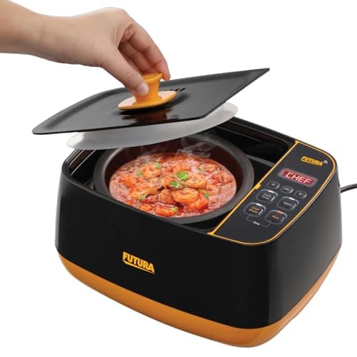 Hawkins Futura Smart Pot with Smart App, 2 Litre Smart Electric Cooker | Wi-Fi App Control | Automatic Rice Cooking | Slow Cooking, Sauté, Fry, Steam & Warm Functions | 100+ Guided Recipes | Portable 