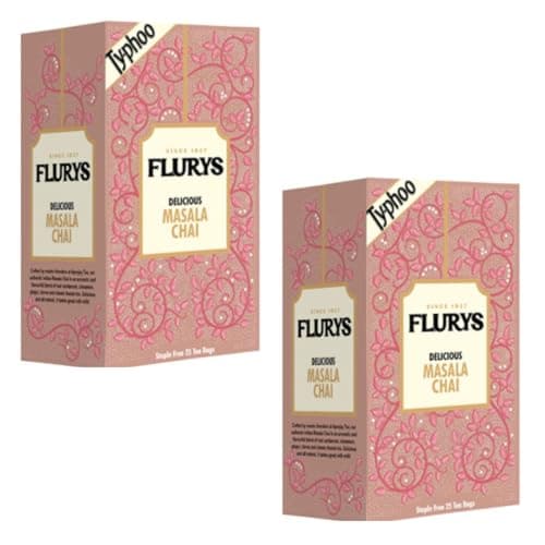 Typ'hoo Flu'rys Masala Chai Tea Bags, Premium Indian Blend, Pack of 2