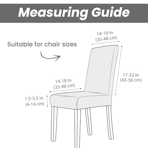 Yellow Weaves Elastic Stretchable Dining Chair Covers, Removable Washable Elastic Self Jacquard Dining Chair Covers (Set of 6, Coffee) 3