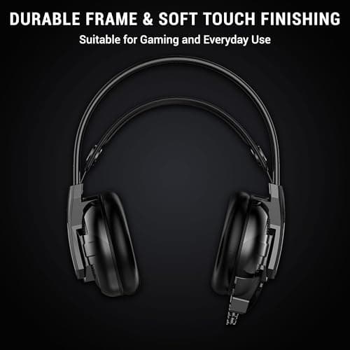 Ant Esports H525 Pro RGB Gaming Headset with Mic, 50mm Drivers, Over Ear Wired Headphones, Noise Isolation, 3.5mm Dual Jack + USB RGB Light, Compatible with PC, PS4, Xbox One, Switch & Mobile – Black 2