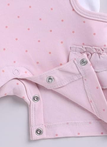 Smart Baby Dungaree Set for Baby Girls | Cotton Romper with T-Shirt | Soft & Breathable Fabric | Cat Doll | Snap Button Closure for Easy Diaper Change (Pink, 6-9 Months) 3