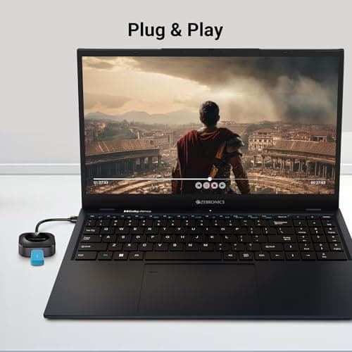 ZEBRONICS 400HB USB HUB, 4 Ports, USB 3.0, Transfer Speeds Upto 5 Gbps, Compact Design, LED Indicator, Multi OS Compatible, Micro USB (for Additional Power), Plug and Play 5