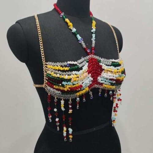 FABLOFT Body Chain Bra Chain for Women Gift Body Jewelry for Holidays Dress up Beach|Clothing, Shoes & Accessories | Womens Clothing | Tops & Blouses|1 Jewelry Body Chain Bra 4