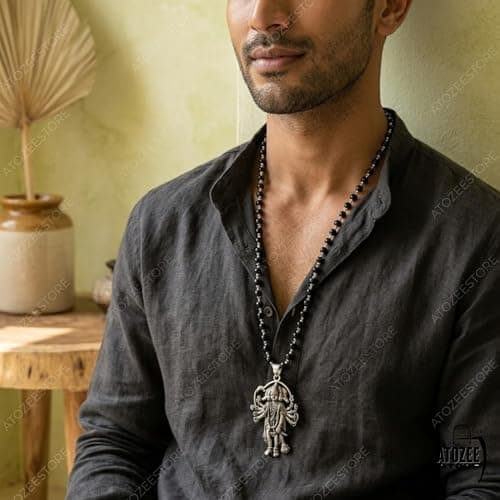 100% Original Karungali Mala with Panchmukhi Hanuman Ji Locket | Lab Certified Black Ebony Wood 54 Beads Mala for Protection, Wealth & Spiritual Healing | Premium Karungali Malai for Men & Women (7mm) 5