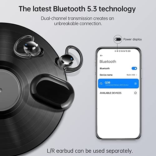 Wireless Bluetooth Headphones, Immersive HiFi Stereo Earbuds, 2023 New 48Hrs Ear Buds, ENC Mic, IP7 Waterproof Sport Earhooks 4