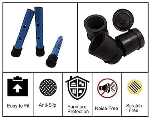 UGS Round Rubber Chair Leg Caps, Black, 1.25 Inch (31.75 mm), Anti-Scratch Floor Protectors, Pack of 4 4