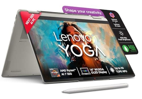 Lenovo Yoga 7 2-in-1 AMD Ryzen AI 7 350 (32GB RAM/1TB SSD/14 (35.5cm)/WUXGA OLED/50 Tops NPU/Copilot+ PC/Win 11/Office Home 2024+ Lenovo AI Now/Yoga Pen/Seashell/1.4Kg), 83JR009EIN Convertible Laptop