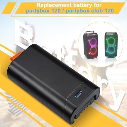 7.2V 5000mAh 36Wh Replacement Battery Compatible for JBL PartyBox Club 120 – Lithium-Ion Battery Pack with USB Data Cable 2