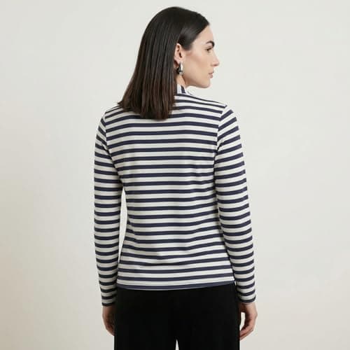 FineMe Women’s Navy Blue Striped Open Front Cardigan | Long Sleeve Layering Shurg | Everyday Office Wear Shurg-2XL 3