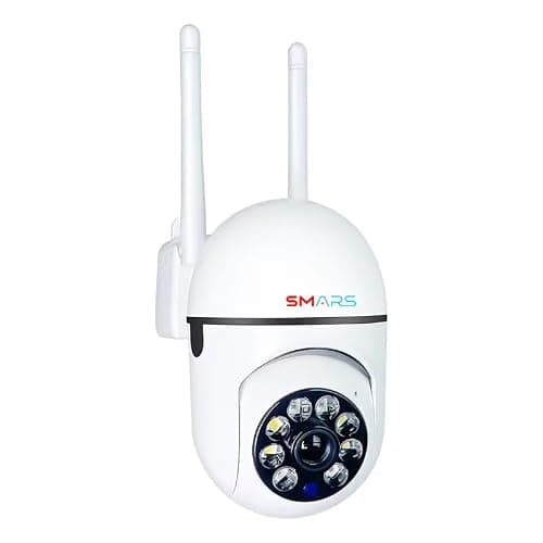 smars 3 MP Full HD WiFi IP PTZ Camera | Motion Detection | 360° Pan & Tilt | 2 Way Talk | Color Night Vision | IP66 Waterproof | Multiple User View | Support Upto 128 GB SD Card