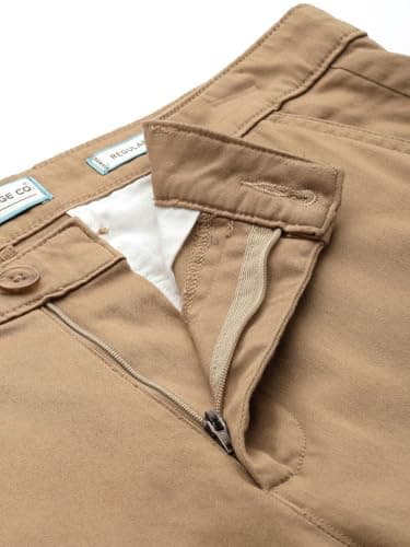 The Indian Garage Co Men Regular Fit Solid Chinos (Khaki_30) 5