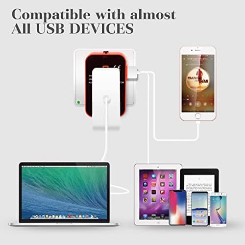 rts USB Universal Travel Adapter International All in One Worldwide Travel Multi Plug Converter Adapter, Wall Charger with Build in Dual USB Charger with Multi Type Power Outlet for US EU UK AUS Asia 4