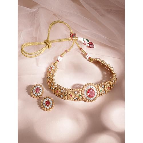 Rubans Jewellery Set Kundan Choker Traditional Bridal Women Wedding Fashion Gift for Women & Girls 3