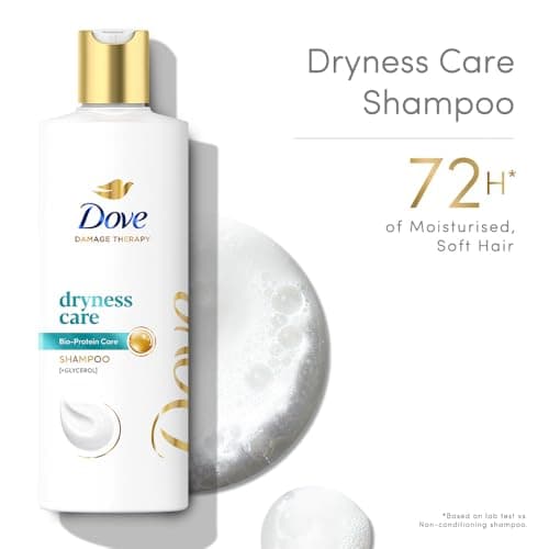 Dove Dryness Care Shampoo 340 ml|| With Pro-Moisture Complex for Dry Hair & Scalp|| Gives Soft|| Smooth|| Damage Free Hair - Daily Shampoo for Men & Women 4