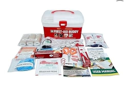 STAR SAI COLLECTION- First Aid Kit Storage Box with Medical Supplies Transparent Plastic Organizer Case for Home, Office, Travel & Emergency Use –Medical Supply Container 5