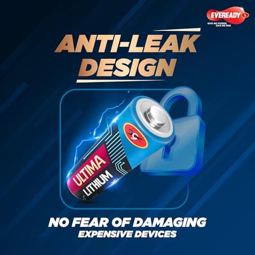 EVEREADY Ultima Lithium AA Batteries – Pack of 2, 15X Longest Lasting, Anti-Leak Technology, Lightweight for High Performance Devices 5