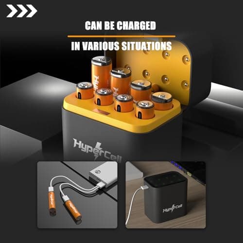 Hypercell® AA Rechargeable Batteries | 1.5V High Capacity 𝕃𝕚𝕥𝕙𝕚𝕦𝕞 3000 mWh | Dual Fast Charge (USB‑C Direct + Wireless Charge),1500+ Cycles| 15‑Year Lifespan| OEM 3 Years Warranty| Made in U.S 5