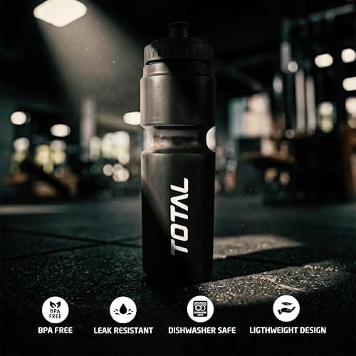 TOTAL Sipper Bottle for Gym, Running, Cycling | BPA-Free Sports Water Bottle with Push/Pull Leakproof Cap | Lightweight, Durable & Reusable Bottle for Outdoor Fitness Use|Black 800 ML 4
