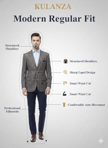 Kulanza Confidence Men’s Formal Blazer Regular Fit high GSM Poly Viscose – Professional Party Festival Wear – Lifestyle wear (in, Numeric, 36, Regular) 4