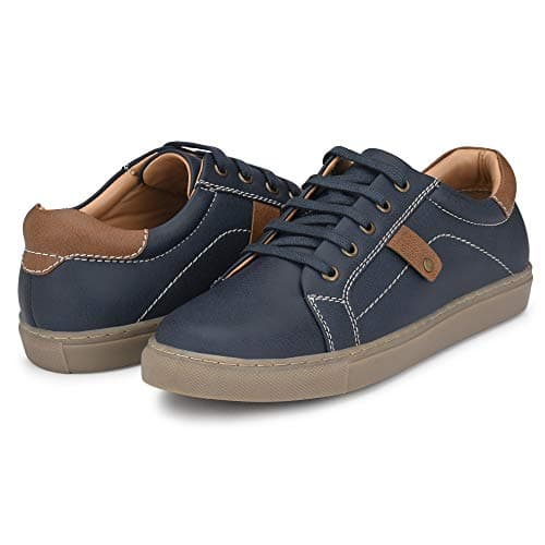 Centrino Casual Sneakers for Men | Stylish Lace-Up Sneakers with Cushioned Insole | Comfortable Walking Shoes with Rounded Front & Anti-Skid Sole (4457) Navy 2