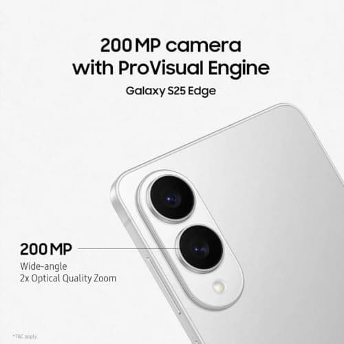 Samsung Galaxy S25 Edge 5G (Titanium Silver, 12GB RAM, 256GB Storage) | Snapdragon 8 Elite for Galaxy Processor | 200MP + 12MP Dual Rear Camera | 12MP Front Camera | 3900mAh Battery | AI 5G Smartphone 2