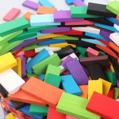 Royaldeals Toys 120 pcs 12 Color Wooden Dominos Blocks Set, Kids Game Educational Play Toy, Domino Racing Toy Game 5
