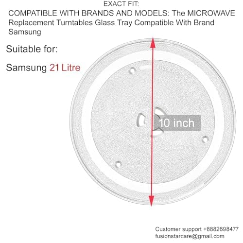 FUSION STAR Turntable Suitable for Samsung 21 litres Models Microwave Oven Turntable Glass Plate/Tray (Size 10 inch/255 mm) 3