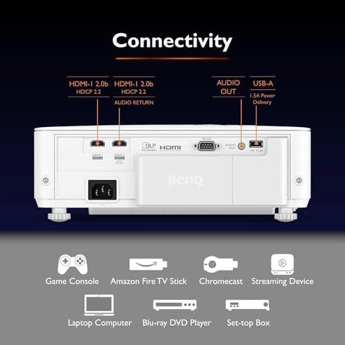 BenQ TK700 4K UHD HDR Home Cinema Projector 3200 ANSI lumens, Excellent Colors 96% REC 709, Upto 200inches Screen Size, Sports & Game Mode, eARC, 16ms Low Input Lag, 2D Keystone,3D,HDMI, Speaker 5W 4