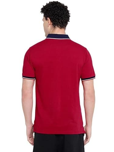 AMERICAN CREW Polo Collar T-Shirt for Men with Pocket (AC526-L_Jester Red) 3