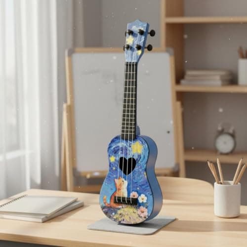 UJEAVETTE 42 Cm Ukulele Toy Playable Children's Ukulele Beginner Friendly Mini Guitar for Beginners, Playtime, Pattern 1 2