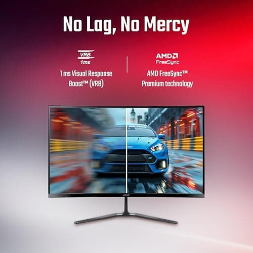 Acer Nitro ED270 X0 27 inch Full HD 1920×1080 VA Curved Gaming Monitor | 200 Hz Refresh | 1 ms VRB | AMD FreeSync Premium | HDR10, sRGB 99% | ZeroFrame | Tilt Adjust | HDMI & DisplayPorts | Black 3
